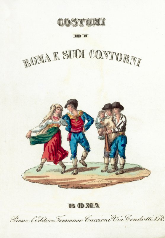 Frontispice (farvet gravering) af Italian School