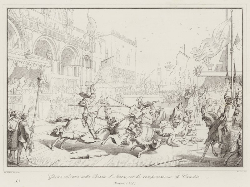 Joust fejret på Piazza S Marco for genopretningen af ​​Candia af Italian School
