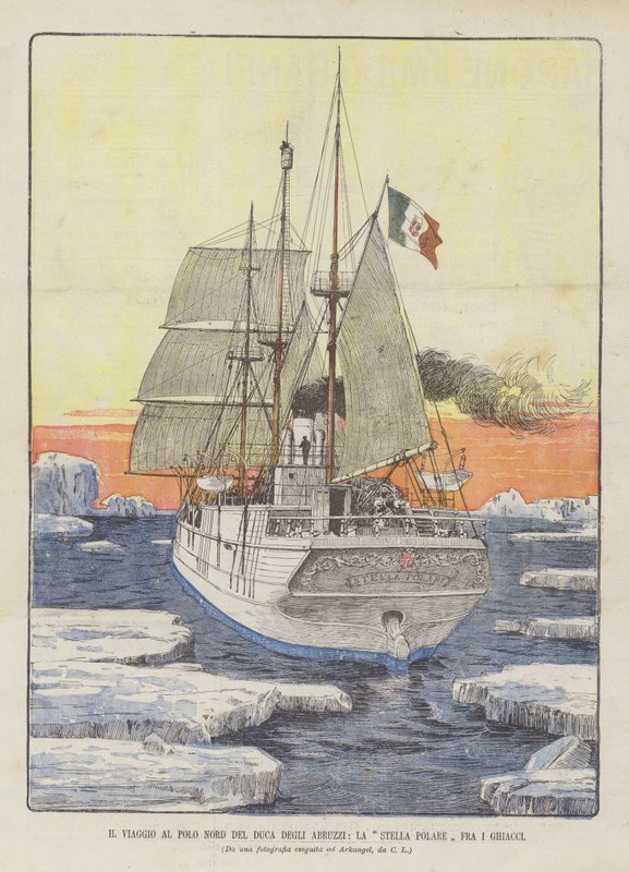 Rejsen til Nordpolen af ​​Duca Degli Abruzzi, Polarstjernen i isen af Italian School