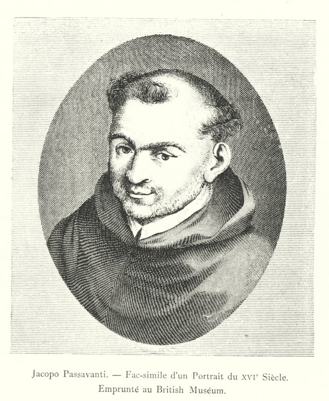 Jacopo Passavanti, faksimile af et portræt fra det 16. århundrede, lånt fra British Museum (gravering) af Italian School