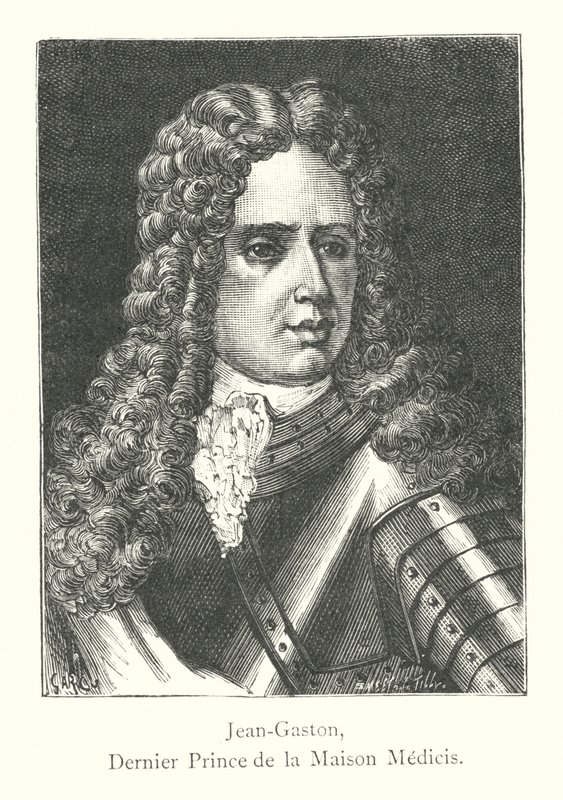 Jean-Gaston, sidste prins af Medici-huset (gravering) af Italian School
