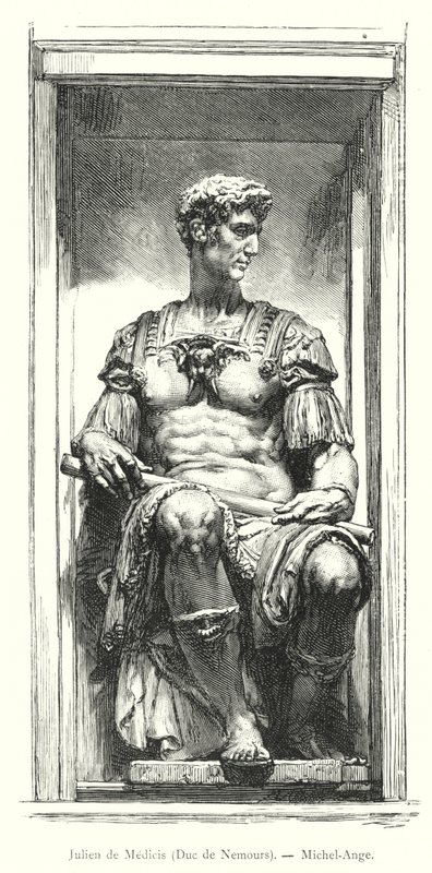 Julien de Medicis, Duc de Nemours, Michel-Ange (gravering) af Italian School