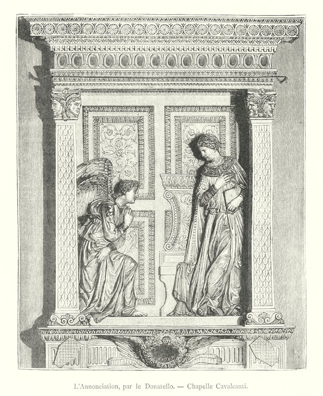 Bebudelsen, af Donatello, Cavalcanti Chapel (gravering) af Italian School