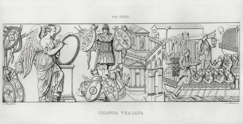 La Colonna Trajana, Trajans søjle (gravering) af Italian School