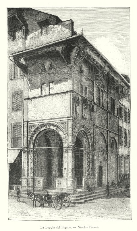 Loggia del Bigallo, Nicolas Pisano (gravering) af Italian School