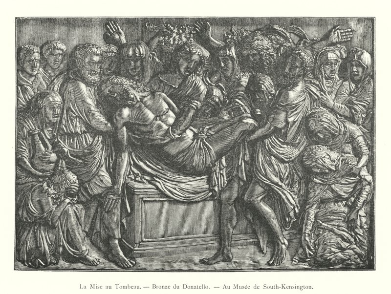 Entombment, bronze af Donatello, på Museum of South-Kensington (gravering) af Italian School