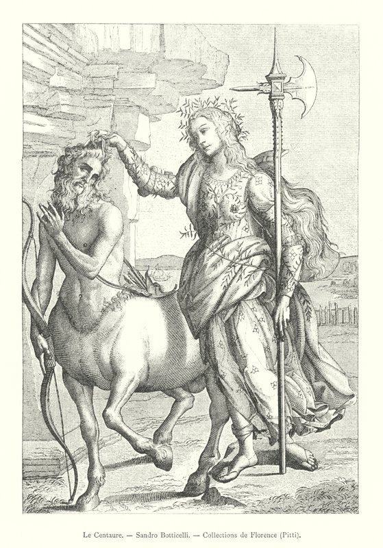 Le Centaure, Sandro Botticelli, Collections de Florence, Pitti (gravering) af Italian School