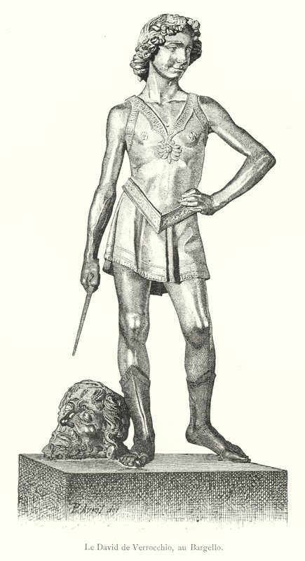 Le David de Verrocchio, au Bargello (gravering) af Italian School