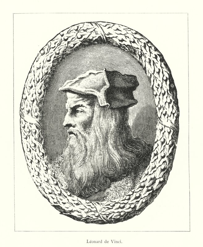 Leonard de Vinci (gravering) af Italian School