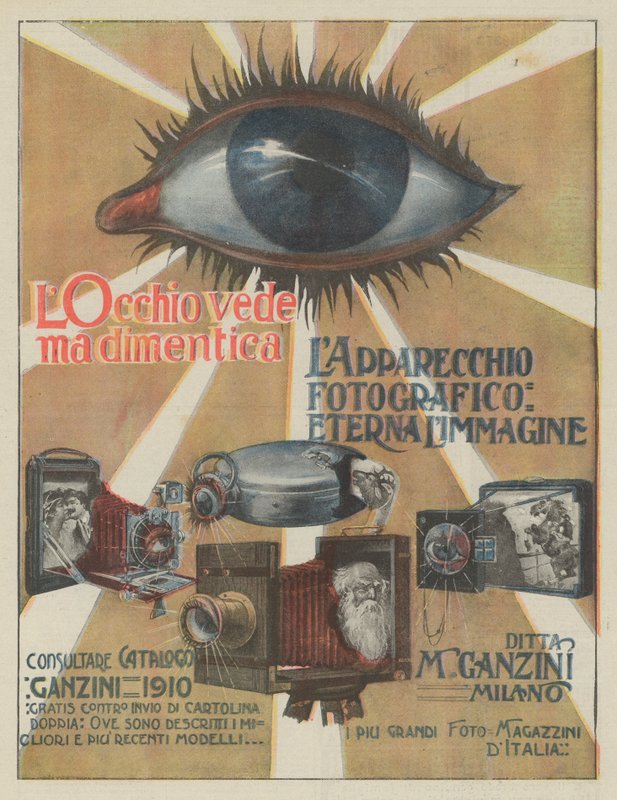 M Ganzini, Milano (farvelitografi) af Italian School