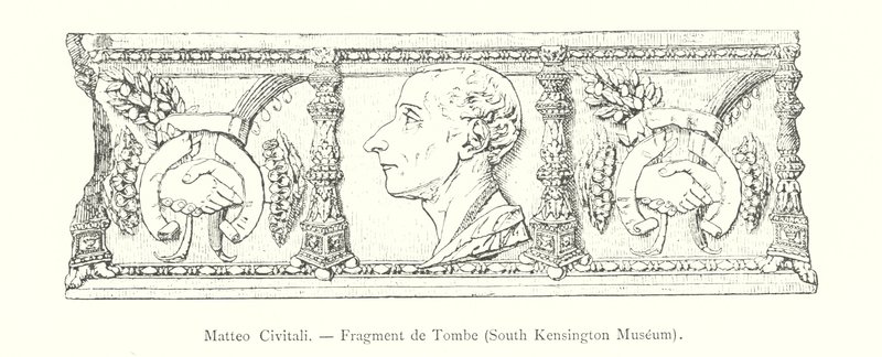 Matteo Civitali, Fragment de Tombe, South Kensington Museum (gravering) af Italian School