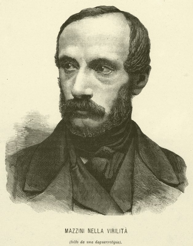 Mazzini Nella Virilita (gravering) af Italian School