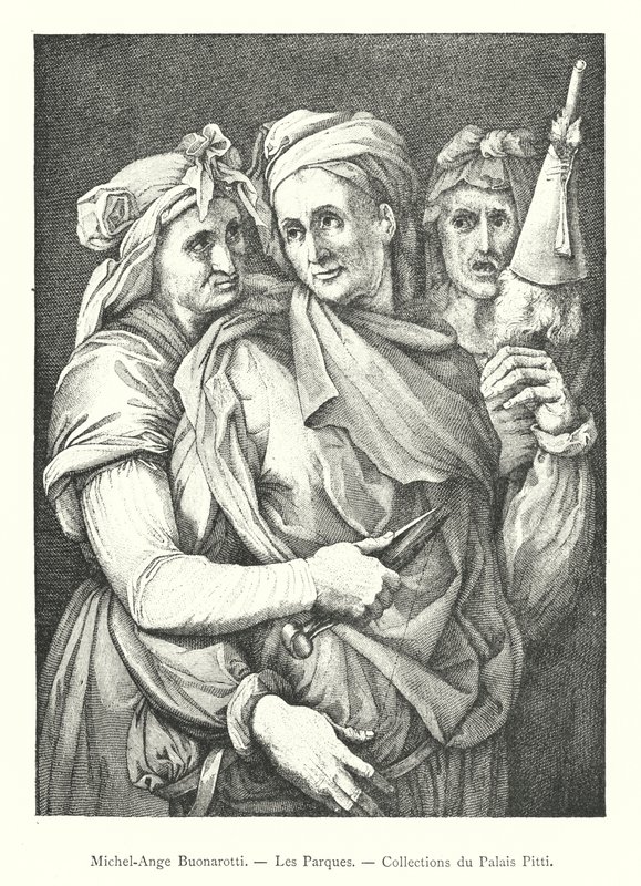 Michelangelo Buonarotti, Parkerne, Pitti Palace Collections (gravering) af Italian School
