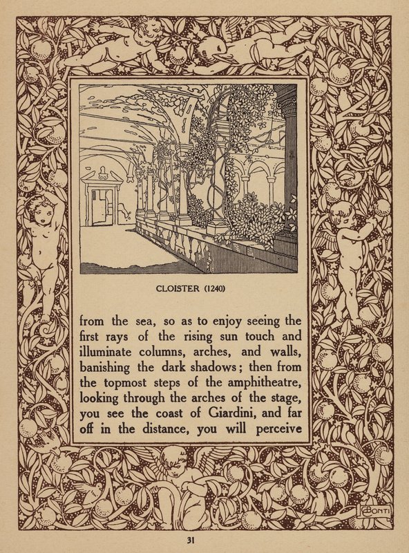 Side fra brochure for San Domenico Palace Hotel, Taormina (litografi) af Italian School
