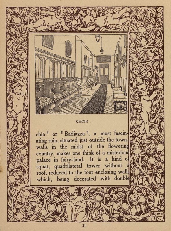 Side fra brochure for San Domenico Palace Hotel, Taormina (litografi) af Italian School
