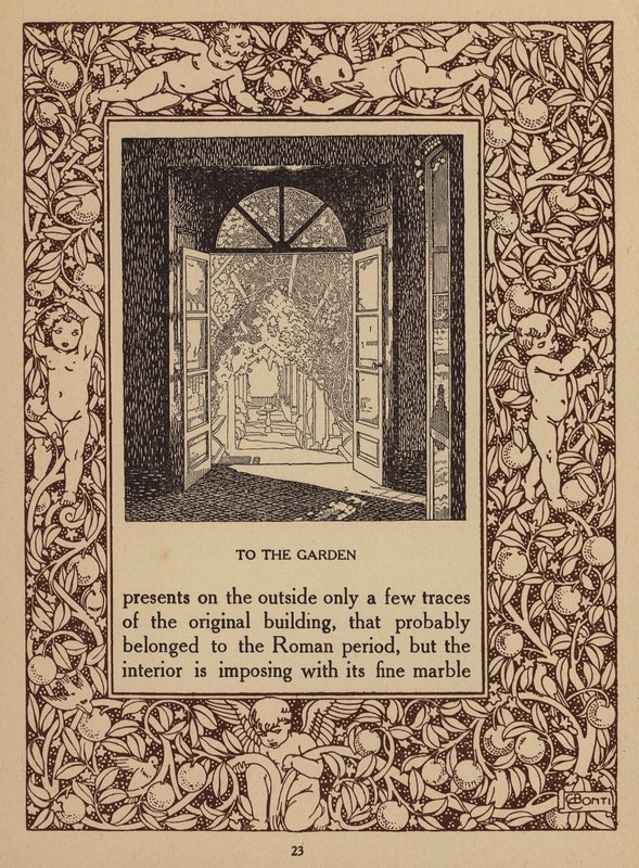 Side fra brochure for San Domenico Palace Hotel, Taormina (litografi) af Italian School