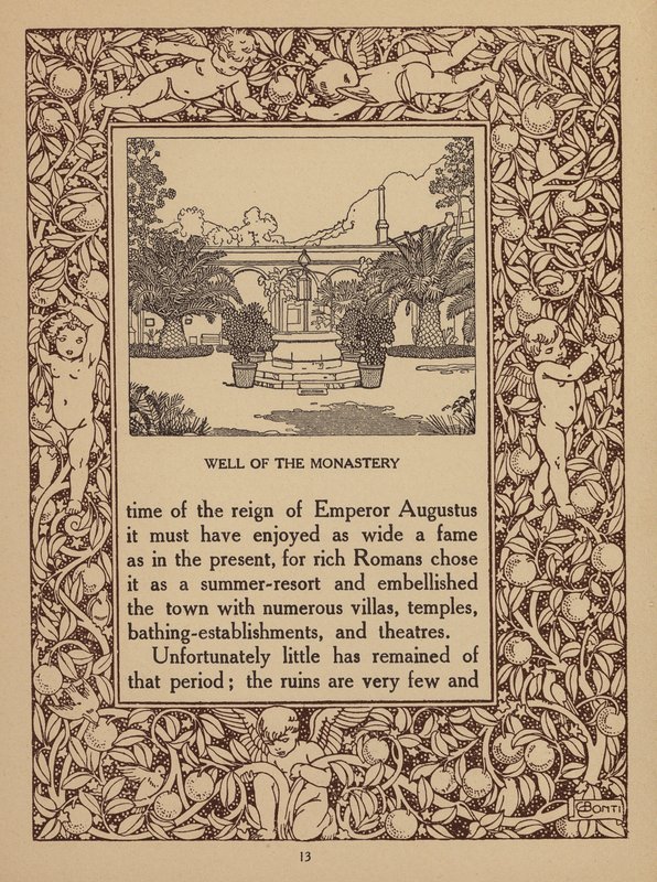 Side fra brochure for San Domenico Palace Hotel, Taormina (litografi) af Italian School