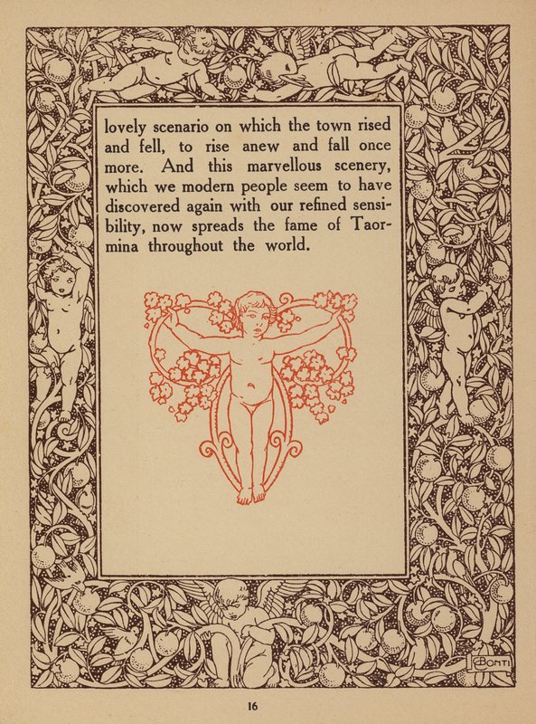Side fra brochure for San Domenico Palace Hotel, Taormina (litografi) af Italian School