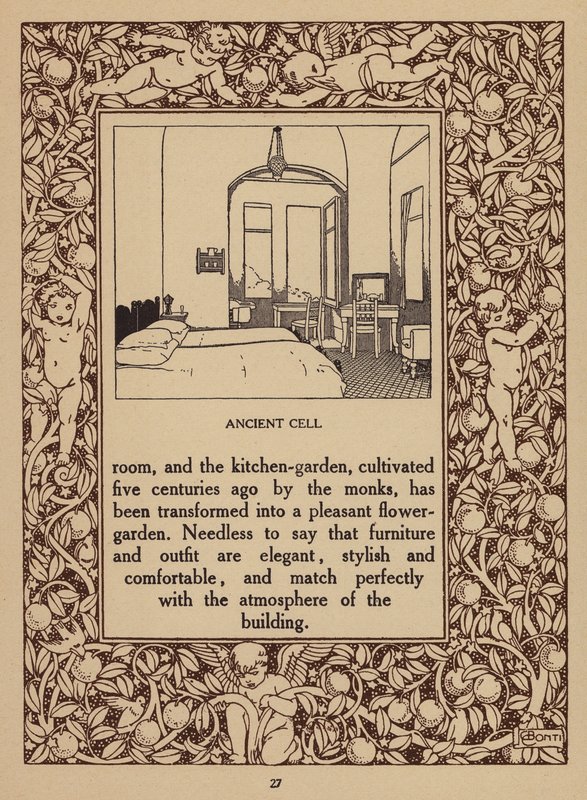 Side fra brochure for San Domenico Palace Hotel, Taormina (litografi) af Italian School