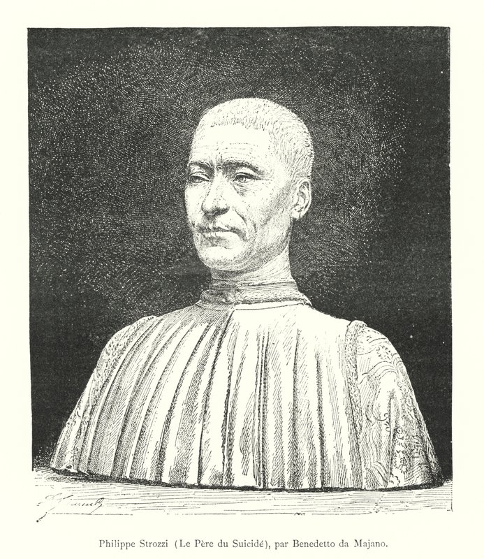 Philippe Strozzi, Le Pere du Suicide, af Benedetto da Majano (gravering) af Italian School