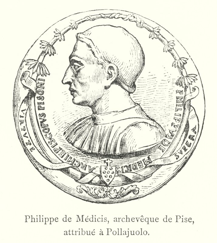 Philippe de Medicis, archeveque de Pise, tilskrevet Pollaiuolo (gravering) af Italian School