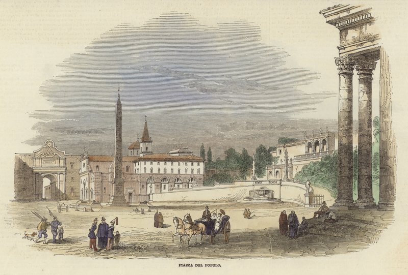 Piazza del Popolo af Italian School
