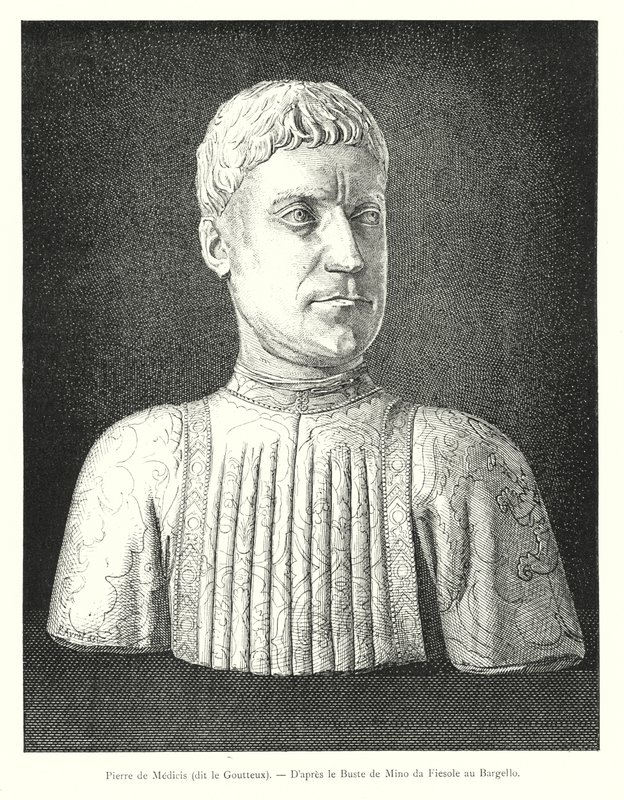 Pierre de Medici, kaldet Goutty, efter Busten af ​​Mino da Fiesole ved Bargello (gravering) af Italian School