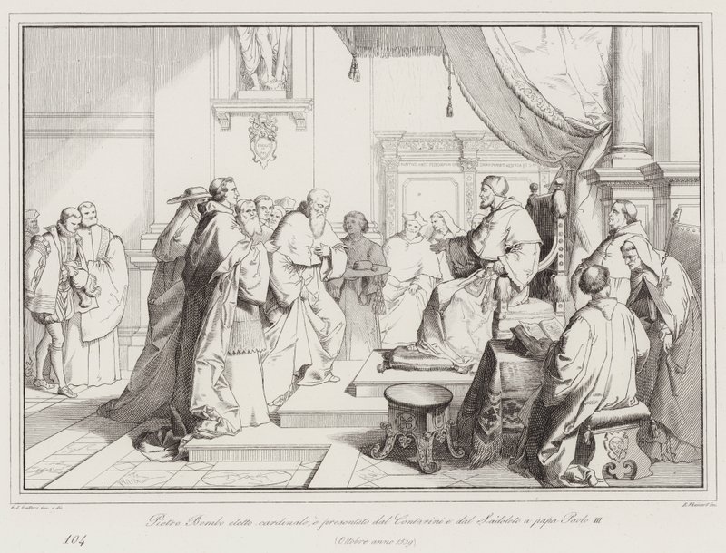 Pietro Bembo valgt til kardinal, og præsenteret af Contarini og Sadoleto til pave Paul III af Italian School