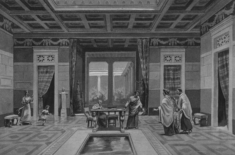 Pompeji: Cornelio Rufos hus (litho) af Italian School