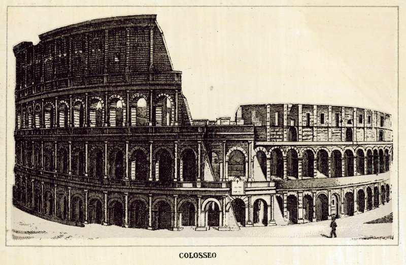 Rom: Colosseum (litho) af Italian School