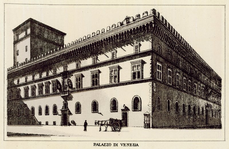 Rom: Palazzo Di Venezia (litho) af Italian School