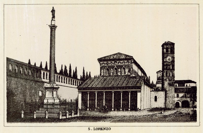 Roma: S Lorenzo (litho) af Italian School