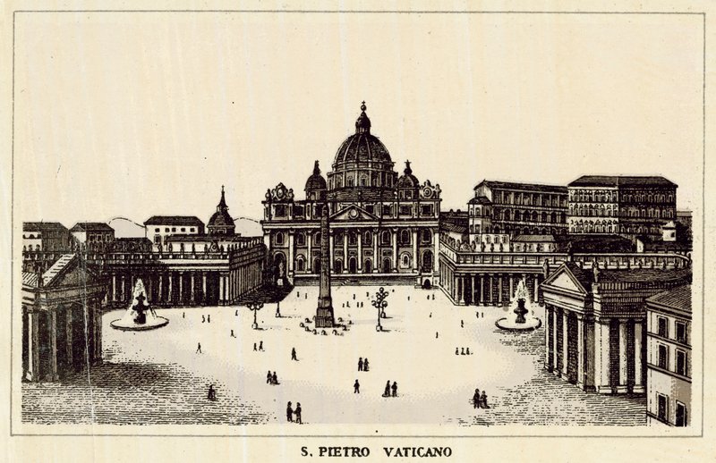 Rom: St. Peter Vatikanet (litho) af Italian School