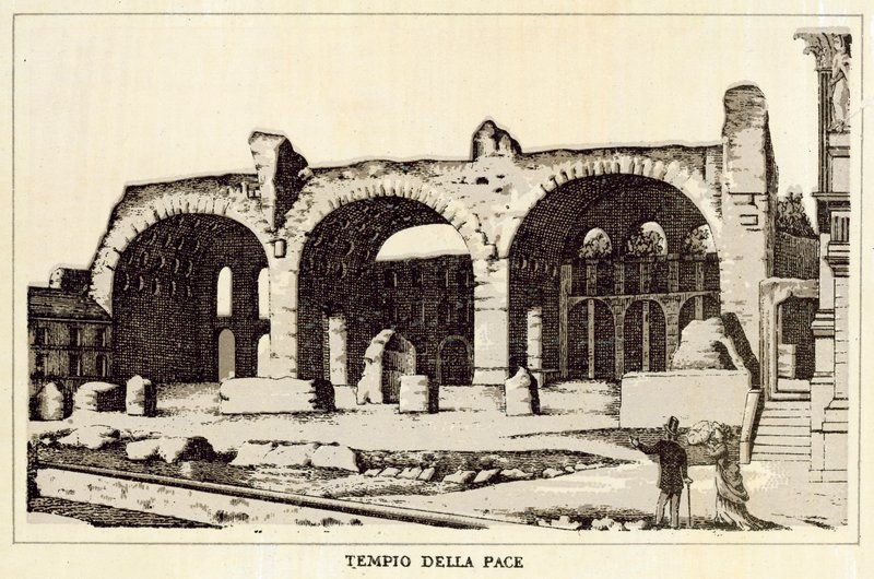 Rom: Fredens tempel (litho) af Italian School