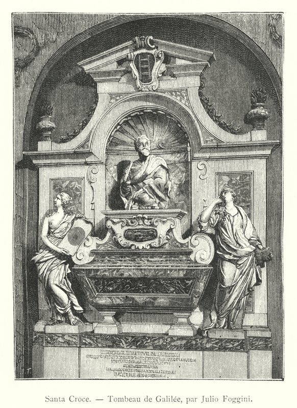 Santa Croce, Galilæas grav, af Julio Foggini (gravering) af Italian School