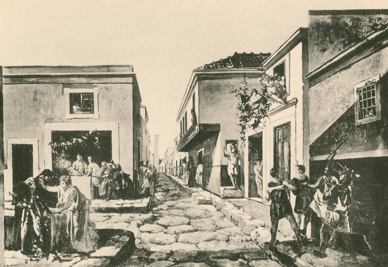 Pensilens hus, som den var (dybtryk) af Italian School