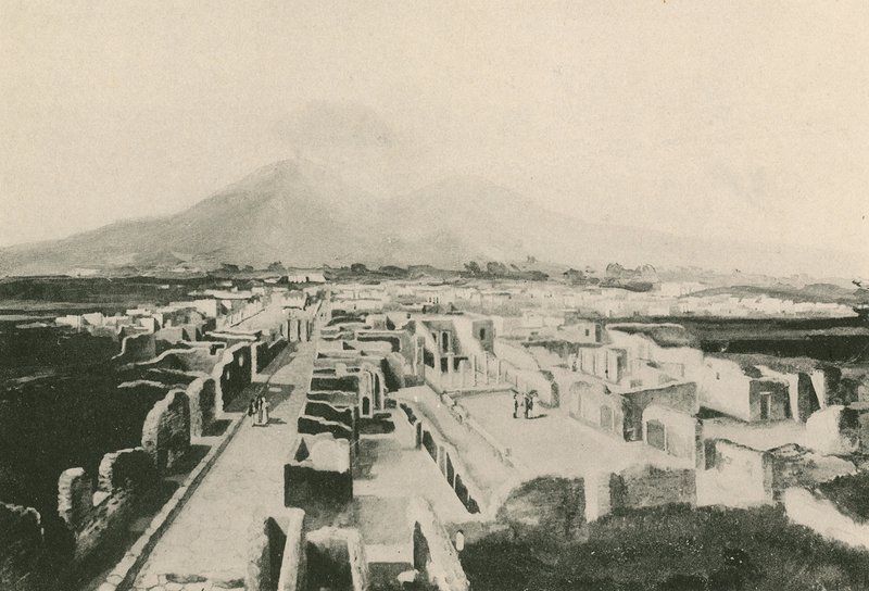 Panorama af Pompeji, som det er (dybtryk) af Italian School