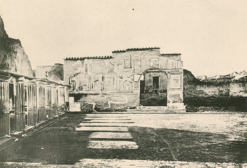 The Stabian Baths - Stukkens gårdhave, som den er (dybtryk) af Italian School