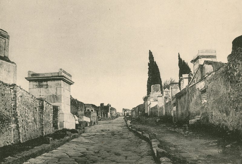 The Street of the Tombs, som den er (dybtryk) af Italian School