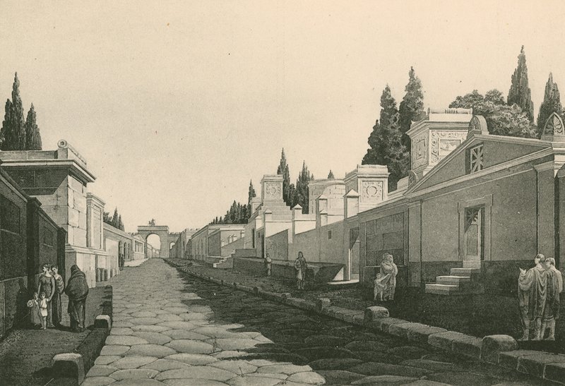 The Street of the Tombs, som den var (dybtryk) af Italian School