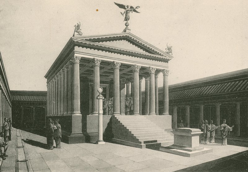 Apollontemplet som det var (dybtryk) af Italian School