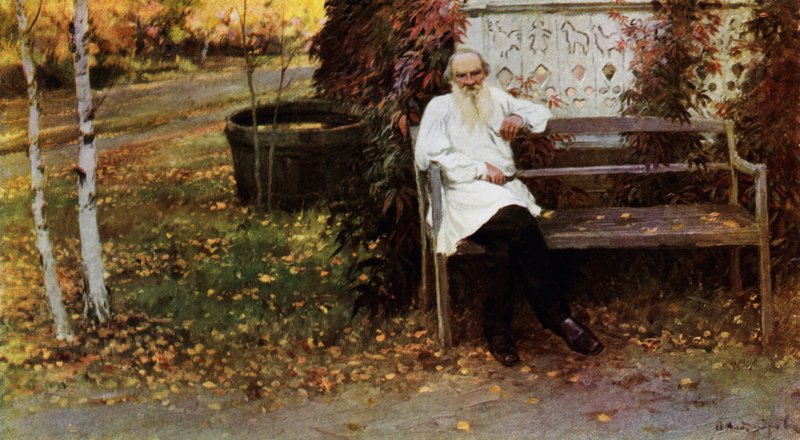 Grev Leo N Tolstoy (farve litho) af Ivan Alexeyevich Vladimirov
