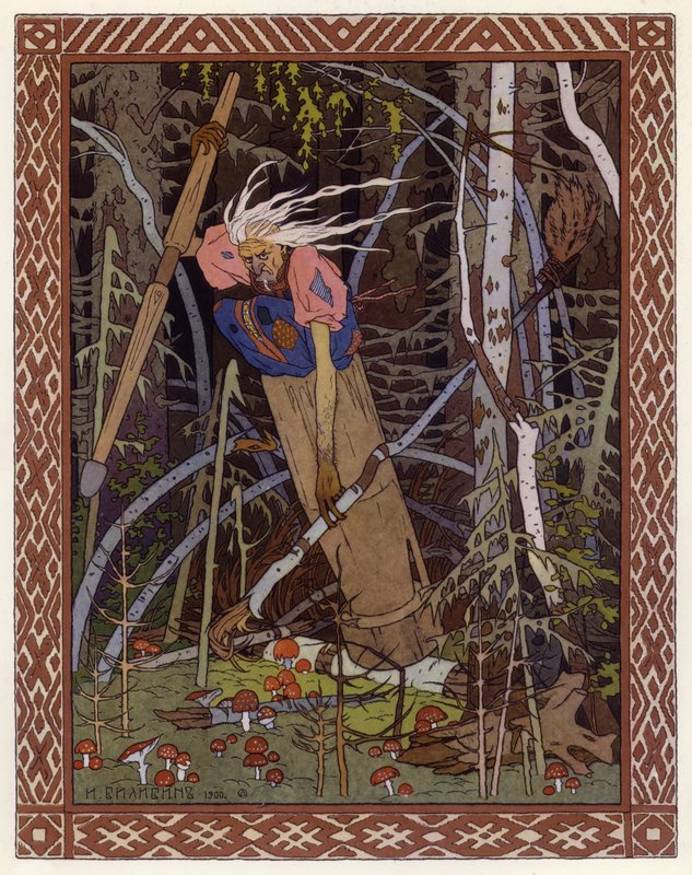 Illustration til Vassilisa The Beautiful (farve litografi) af Ivan Yakovlevich Bilibin