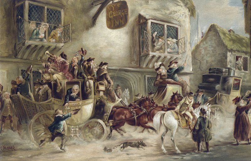 The George Inn, York (chromolitho) af J.C. Maggs