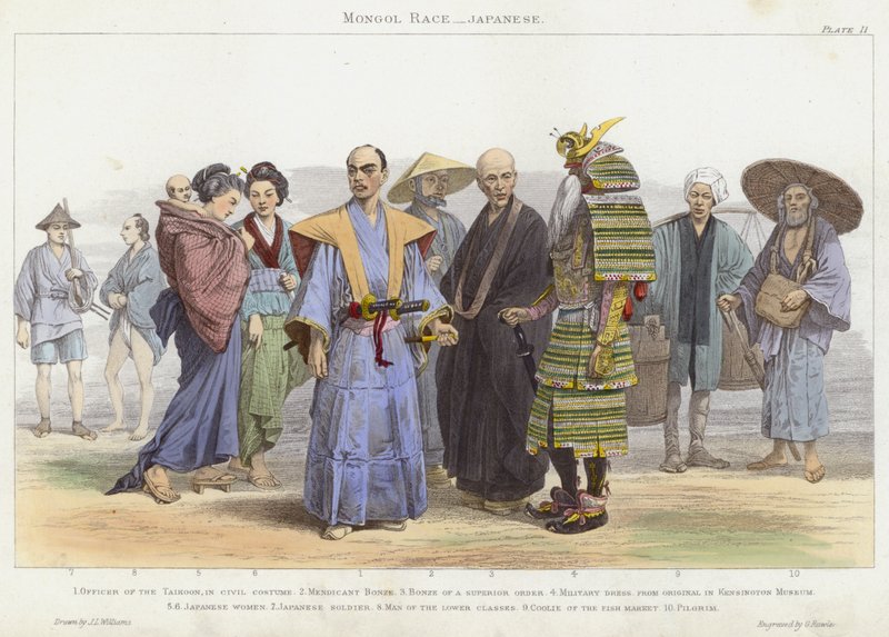 Mongol Race, japansk (farvet gravering) af J.L. (after) Williams