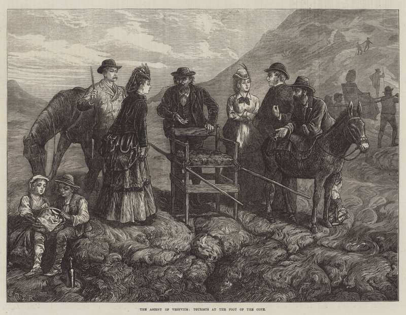 Vesuvs opstigning, turister ved foden af keglen af J.M.L. Ralston