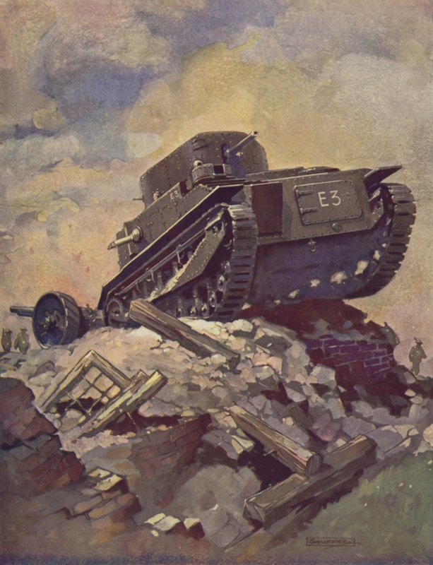 En Tank farve litho af J. Allen Shuffrey