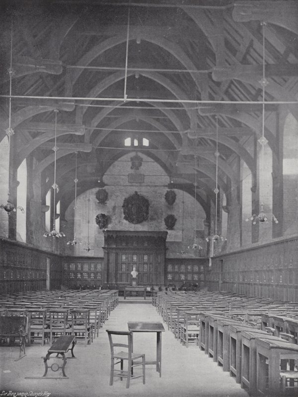 Pandekagekastning på Westminster School, Great Hall af J. Benjamin Stone