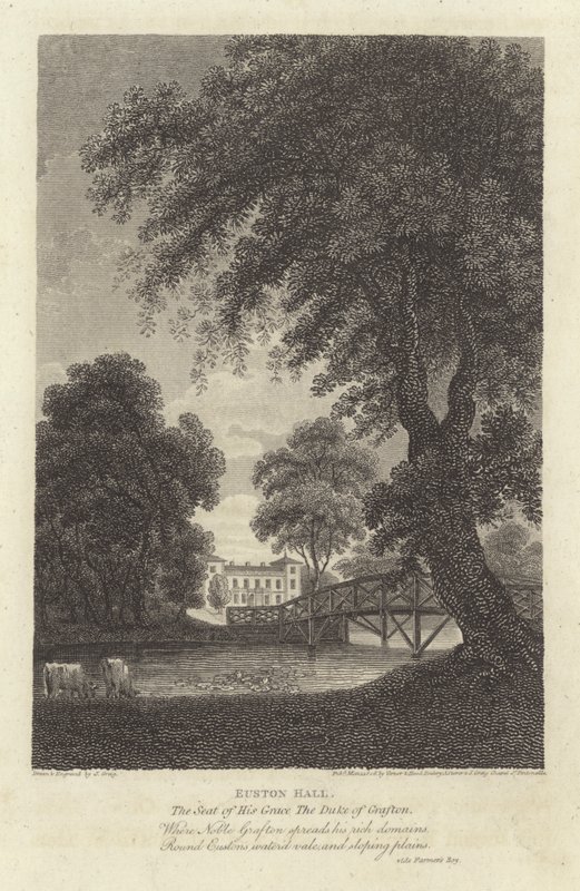 Robert Bloomfield, digter: Euston Hall (gravering) af J. Greig