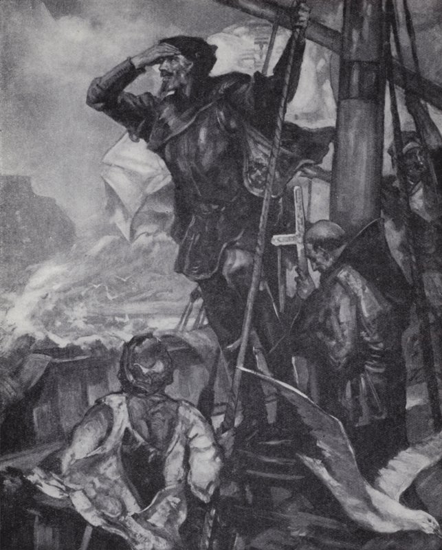 Den portugisiske opdagelsesrejsende Vasco da Gama så Kap Det Gode Håb på sin rejse til Indien af J. H. Amschewitz